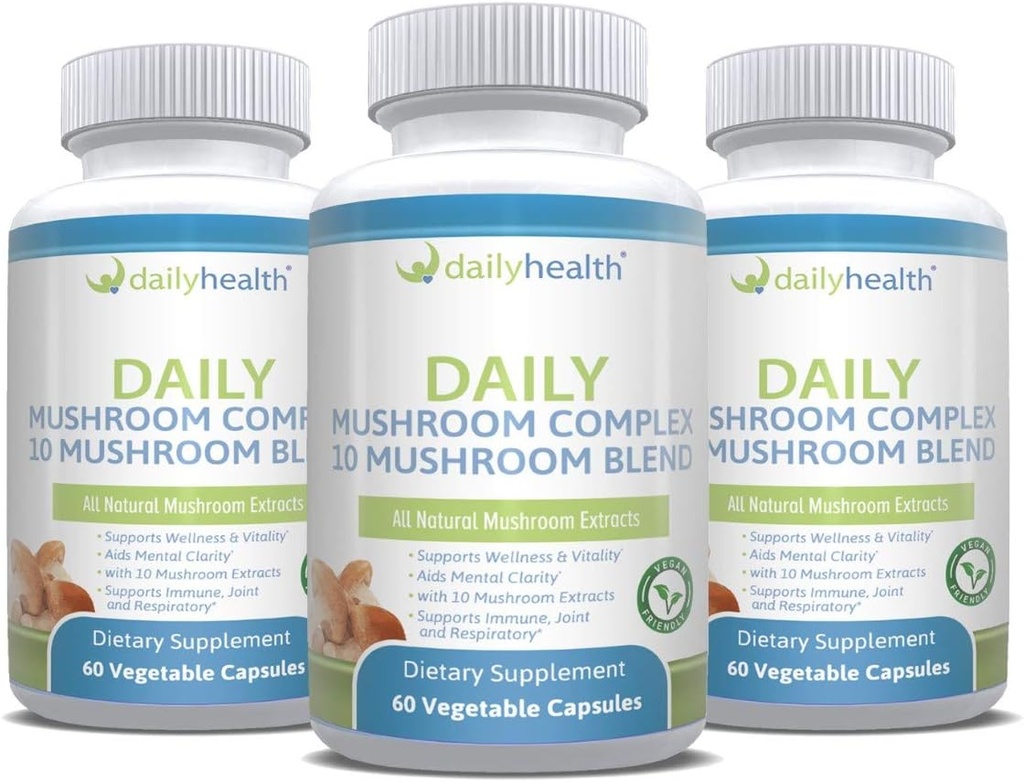 Daily Health 10 Mushroom Complex All Natural Extraction 180 Veg כמוסות
