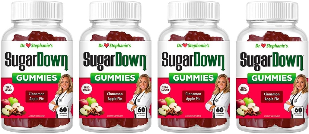 Dr. סטפני's SugarDown Gummies - Ceylon & Kasa Cinnamon תוסף - 4 Pack