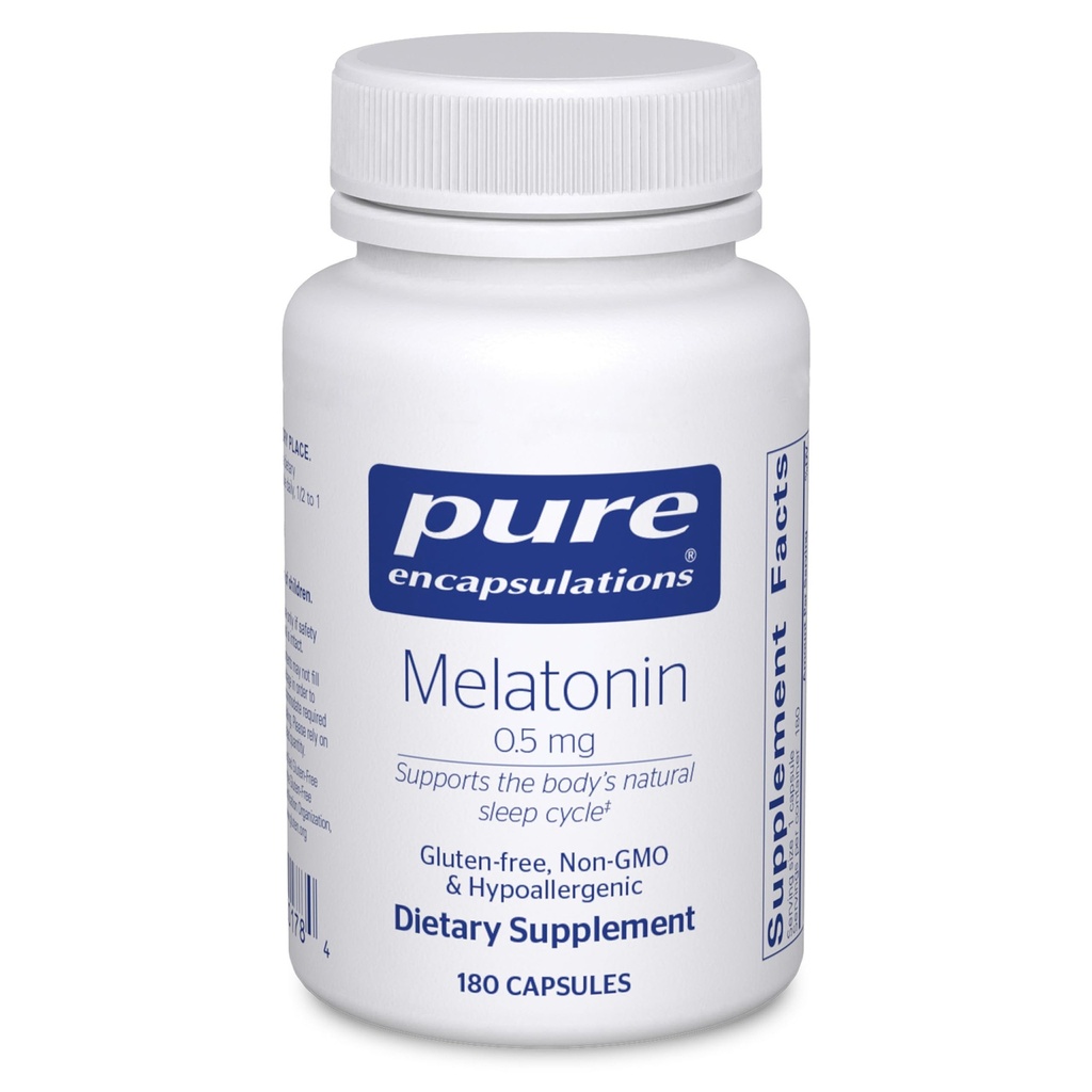 Encapsulations Melatonin 0.5 מ"ג - עוזר שינה טבעי עבור Bedtime - Regulates Sleep-Wake Cycle - 0.5 מ"ג מלטונין - טבעוני ו- non-GMO - 180 קפסולות