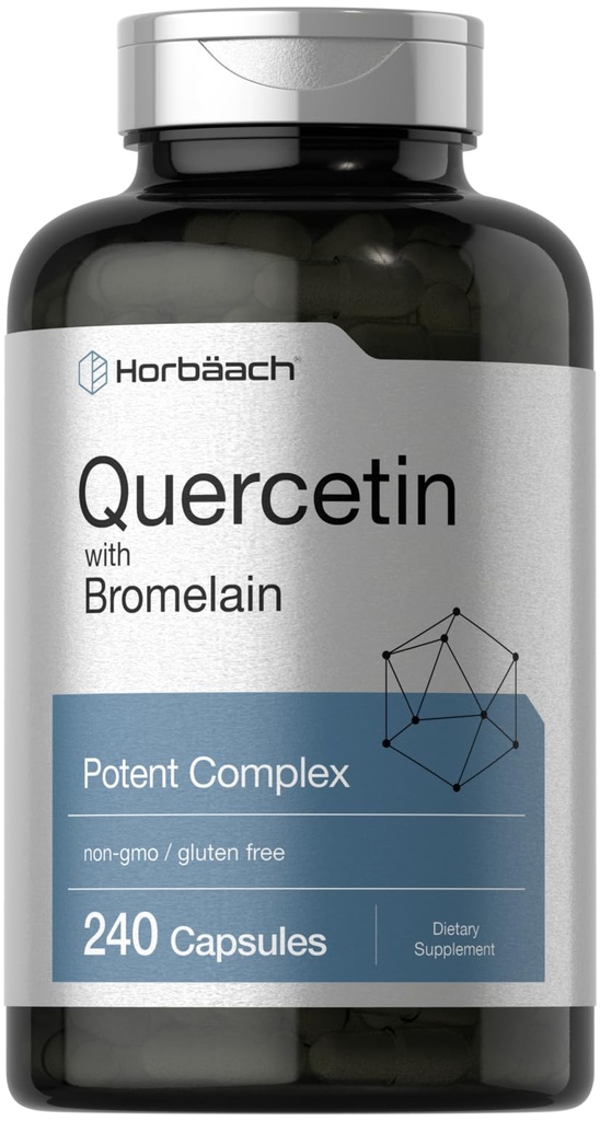 Horbäach Quercetin עם תוסף Bromelain | 240 קפסולות | Non-GMO ו- Gluten Free
