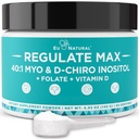 Regulate MAX Myo-Inositol & D-Chiro Inositol אבקת תוספי עבור נשים עם ויטמין D & Folate PCOS תמיכה תזונתית, הורמון ופריון תמיכה, ללא משועבד 60 משרתים