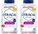CITRACAL Calcium תוסף חניכיים, Chewable Calcium עם ויטמין D3, תומך בריאות העצם, Calcium Chews במשך שנים 12+, Raspberry Flavor טבעי, 60 Count (Pack of 2)