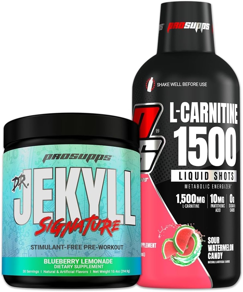 פרופ' ג'קיל חותמת Blueberry Lemonade ו- L-Carnitine 1500 Sour Watermelon Candy Bundle