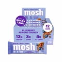 MOSH Blueberry Almond Crunch Keto חלבונים Bars, סיבים גבוהים, נמוך carb, Gluten חינם, חלבונים גבוהים, Brain Healthy חטיף, 12 Count Count