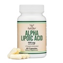 Alpha Lipoic Acid 600 מ"ג לשרת, 60 קפסולות (המפלגה השלישית נבדקה, non-GMO, Gluten Free, Vegan Safe) למניעה של נוירופתיה ו- Cardiovascular Health (ALA תוסף) על ידי Double Wood Wood