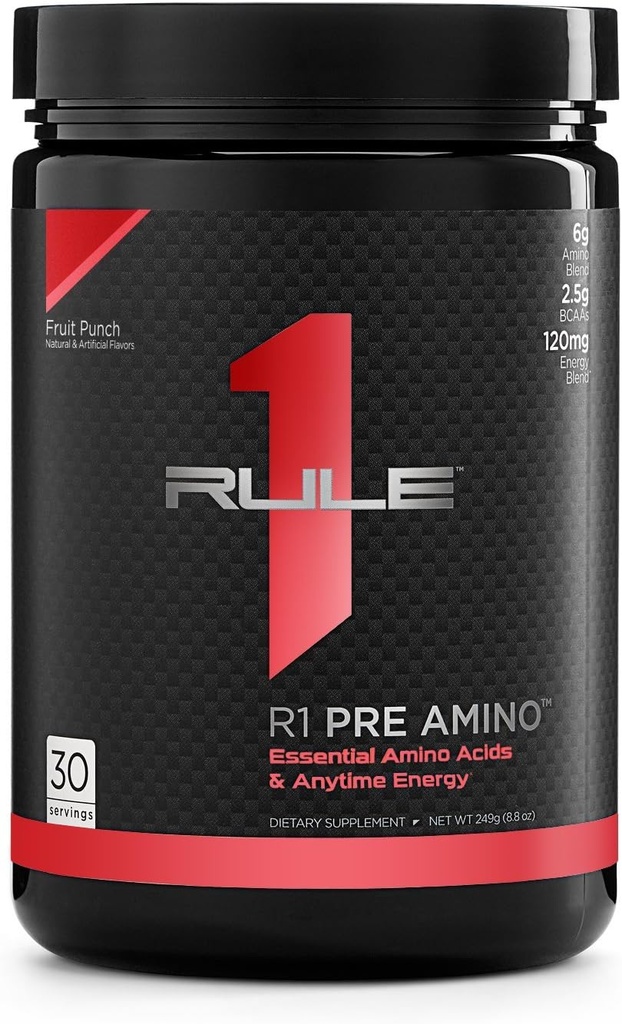 כלל 1 חלבונים טרום Amino Acid מורכב פירות Punch, בכל עת אנרגיה Boost, Caffeine מ תה ירוק וחילוף קפה, Endurance, Focus Support, 30 משרתים, 15 Oz
