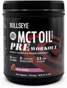 Bulls MCT שמן Pre Workout תוסף - Creatine Monohydrate, Mediumשרשרת Triglycerides, Betaine, Caffeine, L-Citrulline, שריר מקבלר, להתמקד, אנדורנס, אנרגיה -20 משרתים - Wild ברי פרוע