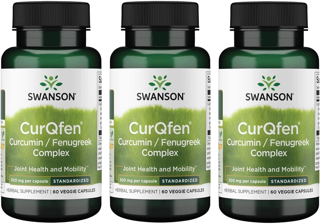 בסביבה הקרובה של Curqfen Curcumin/Fenugreek Complex 60 Veg כמוסות (3 Pack)