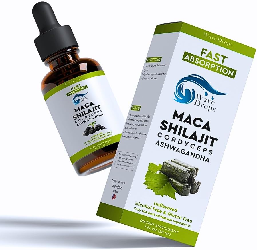 Generic Maca, Shilajit, Cordyceps, Ashwagandha נוזל טיפות | All Natural Ingredients
