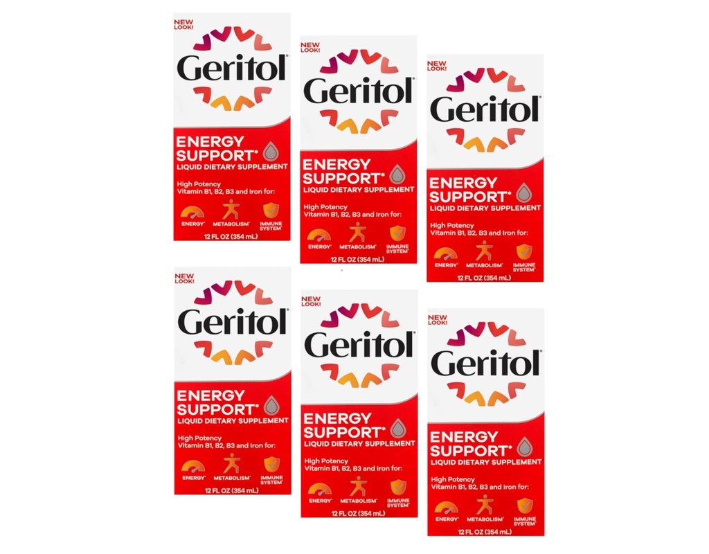 תוסף נוזלי Geritol, B-Vitamins & Iron 12 Fluid Ounce (Pack of 6)
