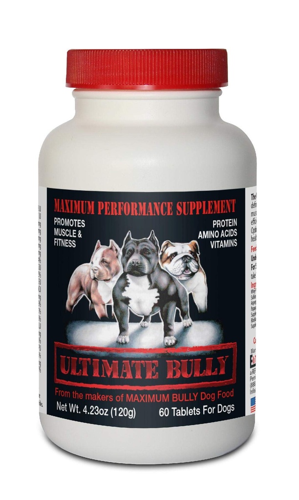 Ultimate Bully - תוסף ביצועים מקסימלי Canine, 60 טבליות, המיוצר בארה"ב