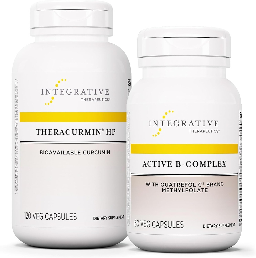 Integrative Therapeutics Bundle עם Active B-Complex, 60 קפסולות & Theracurmin HP, 120 קפסולות - Active B-Complex to Support Energy Metabolism* - Theracurmin That's 27x More Bioavailable *