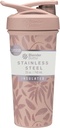 בלנדר בוטל סטרדה Flip Shaker Cup Insulated Stainless Steel Water Bottle with Wire Whisk, 25-Ounce, Brown Flowers