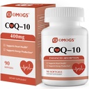 OMOGS CoQ10 400 מ"ג Softgels, Coenzyme Q10 גבוה Absorption תוספי תמיכה בריאות הלב, Cardiovascular Health, Immune System & Energy Production, Gluten Free, 90 Softgels