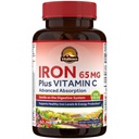 תוספי ברזל Vitalitown עבור נשים גברים, Hign Potency 65 מ"ג ברזל עם ויטמין C 250 מ"ג, פחות קונסטיפציה, יותר טוב עבור בניין הדם & אנרגיה שיפור, No Gluten, non-GMO 60 כדורי ברזל טבעוניים