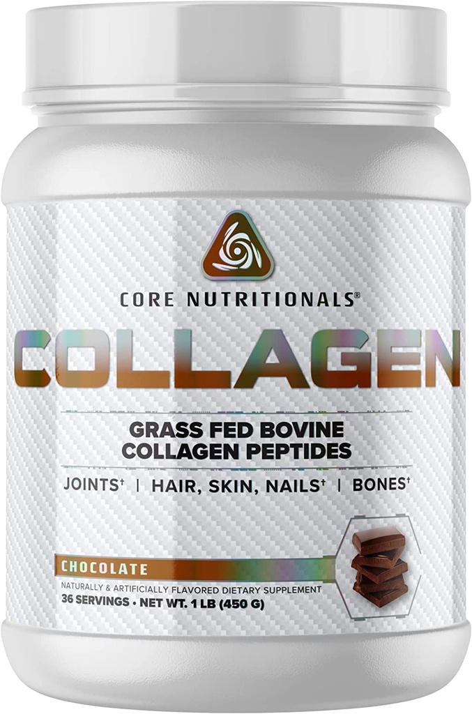 דיאטות Core הידרוליזד קולג'ן פפטיםידים | Type I & III של Grass Fed Bovine | Hair, Skin & Nails | Bone & Joint Support