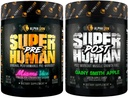 ALPHA LION Superhuman Pre Workout אבקת & Post Workout Recovery Bundle (Miami Vice & Gainy סמית אפל)