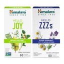 ההימלאיה Hello Joy with Ashwagandha לשיפור Mood and Spirits & Hello Zzzs with Melatonin for Sleep Support, 60 קפסולות לכל אחד - Bundle
