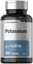 Horbäach Potassium Chloride תוסף | Plus Iodine | 180 טבליות צמחוניות | Non-GMO ו- Gluten Free
