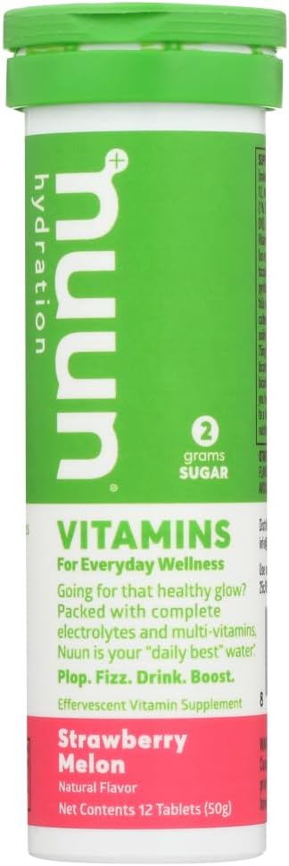 ויטמין Nuun: Strawberry Melon Daily hydrotion תוסף (3 צינורות של 12 Tabs)3