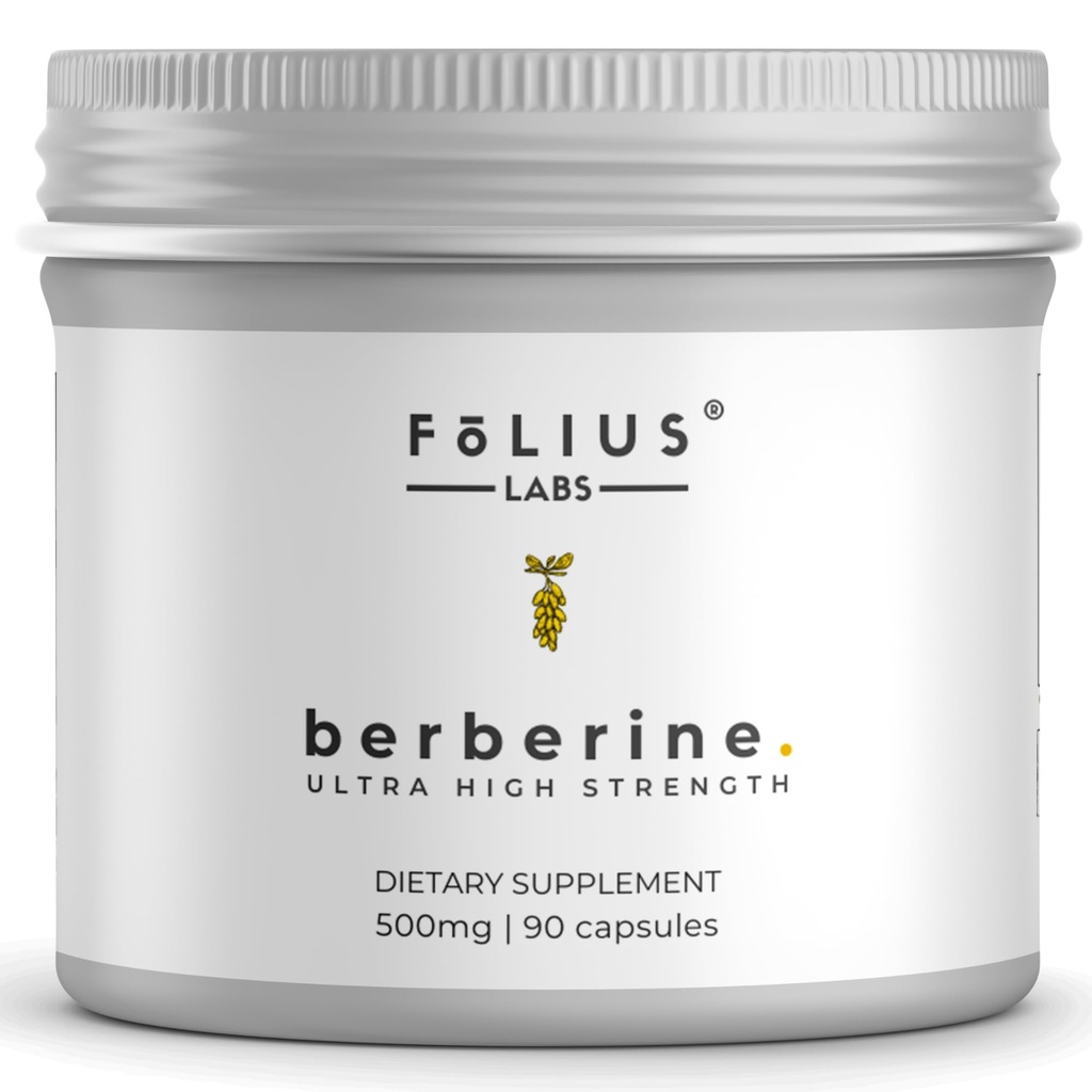 תווית נקייה Berberine HCl 97% - קלינית למד Ultra High Power Pure Berberine 500 מ"ג תוסף - Gluten-Free - 90 קפסולות