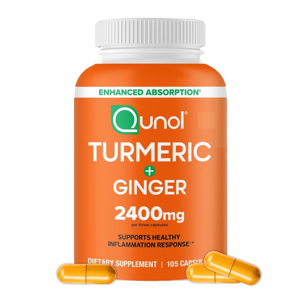 Turmeric Curcumin with Black Pepper & Ginger, 2400mg Turmeric Extract with 95% Curcuminoids, Extra Strength Supplement,