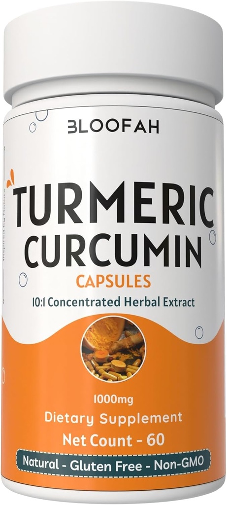קפסולות טורמריות 500 מ"ג | Curcuma Longa 10:1 Extract & אבקת | Black Pepper לחלץ 5% עבור Absorption משופרת | Herbal Supplement | Non-GMO, Gluten-Free (60 Count (Pack of 1))