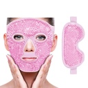 ZNÖCUETÖD Face Eye Mask Ice Pack for Reducing Puffune, Bags under Eyes, Puffy Dark Circles, Migraine, Hot/Cold Pack with Soft Plush Backing (Pink- (1*Eye Mask 1 *Face Mask)