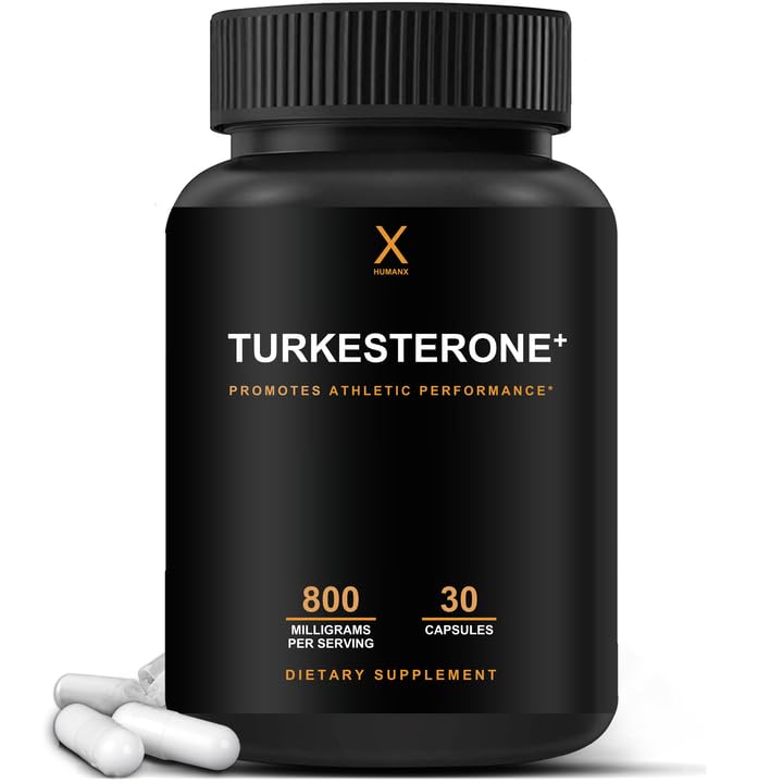 HUMANX Turkesterone+ 800 מ"ג - ארצות הברית צד שלישי נבדק (Similar to Ecdysterone) עבור Muscular Development & Dynamic Performance - Natural Anabolic - Non GMO, טבעוני - טורקסטרון תוסף