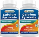Calcium Pyruvate 750 מ"ג 120 קפסולות על ידי הטבע הטוב ביותר (Pack of 2)