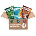 חלבון תזונה צ'יפס Variety Pack, BBQ, Cheddar & Sour Cream, Sour Cream & Onion, חלבונים גבוהים, פחמימות נמוכות, 1.1 oz (Pack of 12)
