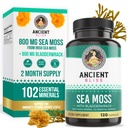האותיות הקטנות של Bliss Organic Sea Mos Pills - Dr Sebi Wildated Seamos כמוסות - Thyroid, Skin & Gut Support