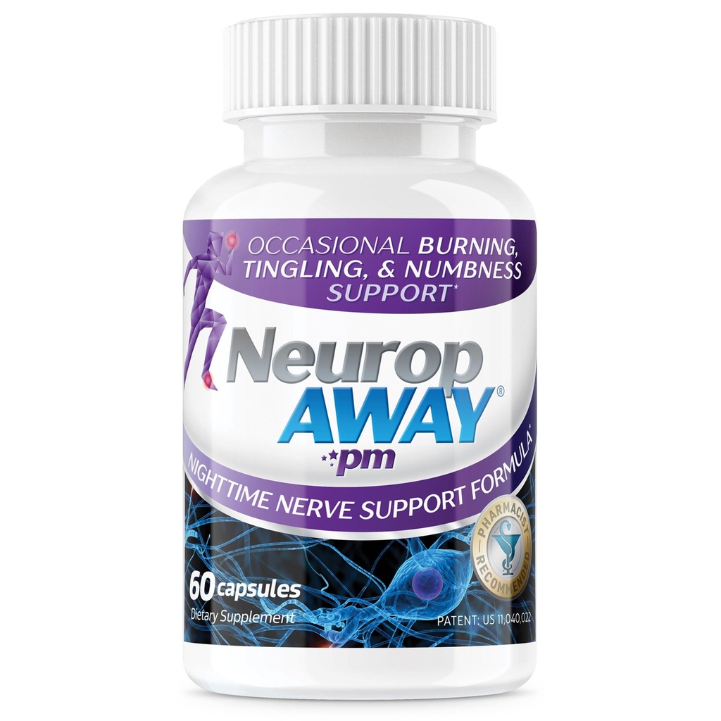 NeuropA Always Nerve Support ראש הממשלה, עם R-Alpha Lipoic Acid כדי לעזור לספק הקלה עצבית בתוך 5 ימים, Acetyl-L-Carnitine, Theanine, Melatonin, Methylcobalamin, 60 קפסולות