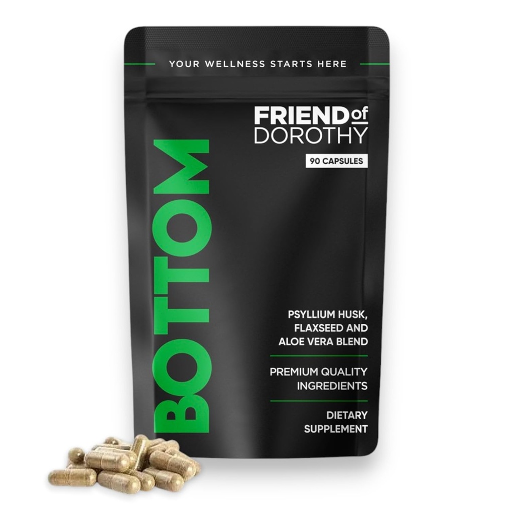 תוספת סיבים ל-Effortless Prep Time - Helps Promote Digestive סדירות - Psyllium Husk Based - For Men Who Bottom, 90 קפסולות