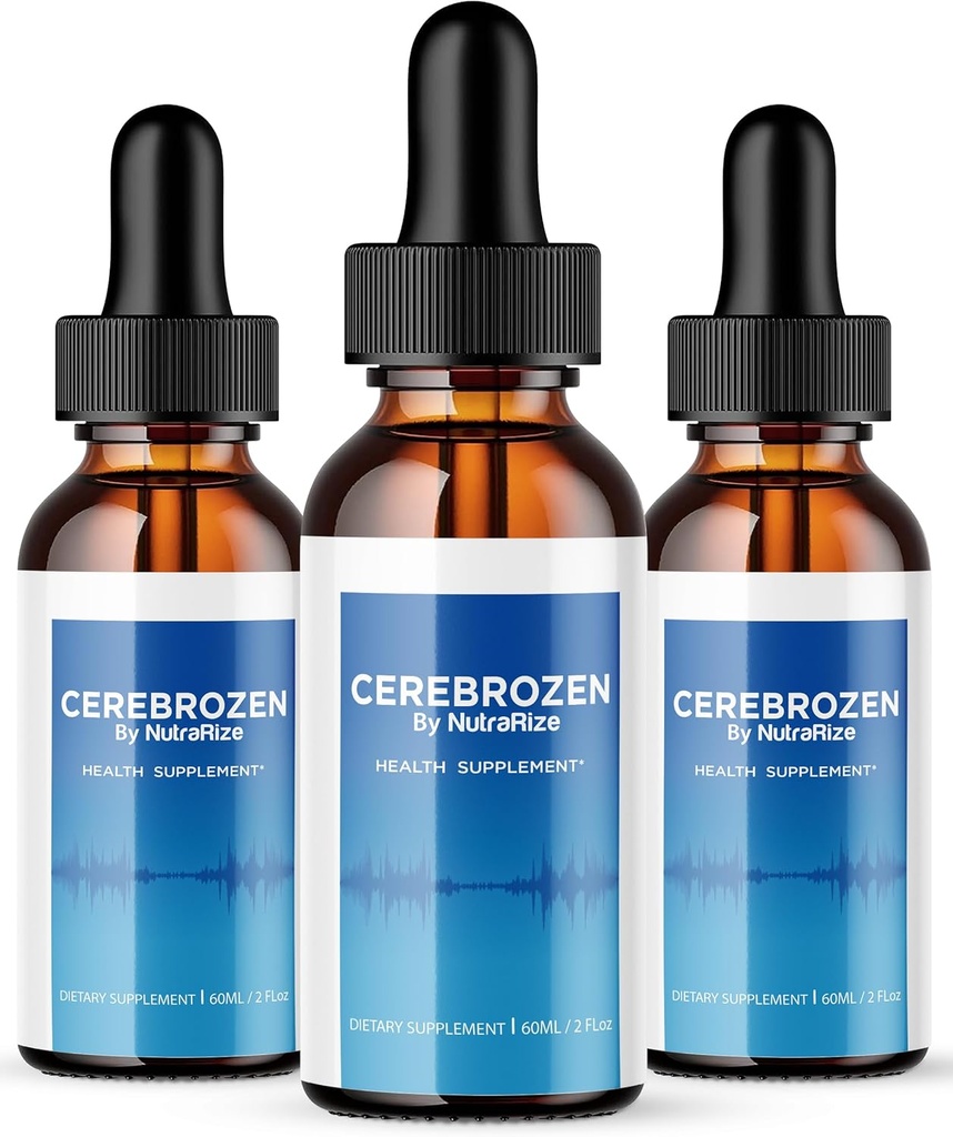 NutraRize (Pack of 3 Cerebrozen Drops - Advanced Formula for Ear Health, תמיכה טבעית לשיפור השמיעה, Cerebrozen 24 Dietary Supplements, ביקורות (90 משרתים)