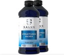 נוזל כסף מובנה - Daily Immune Support Supplement with 15ppm Advanced Structured Silver Technology - All Natural with No Additives - 16 Ounce Bottle 2 Pack