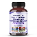 Quercetin Elderberry Turmeric ויטמין C Zinc - תמיכת התחמושת - Made in USA