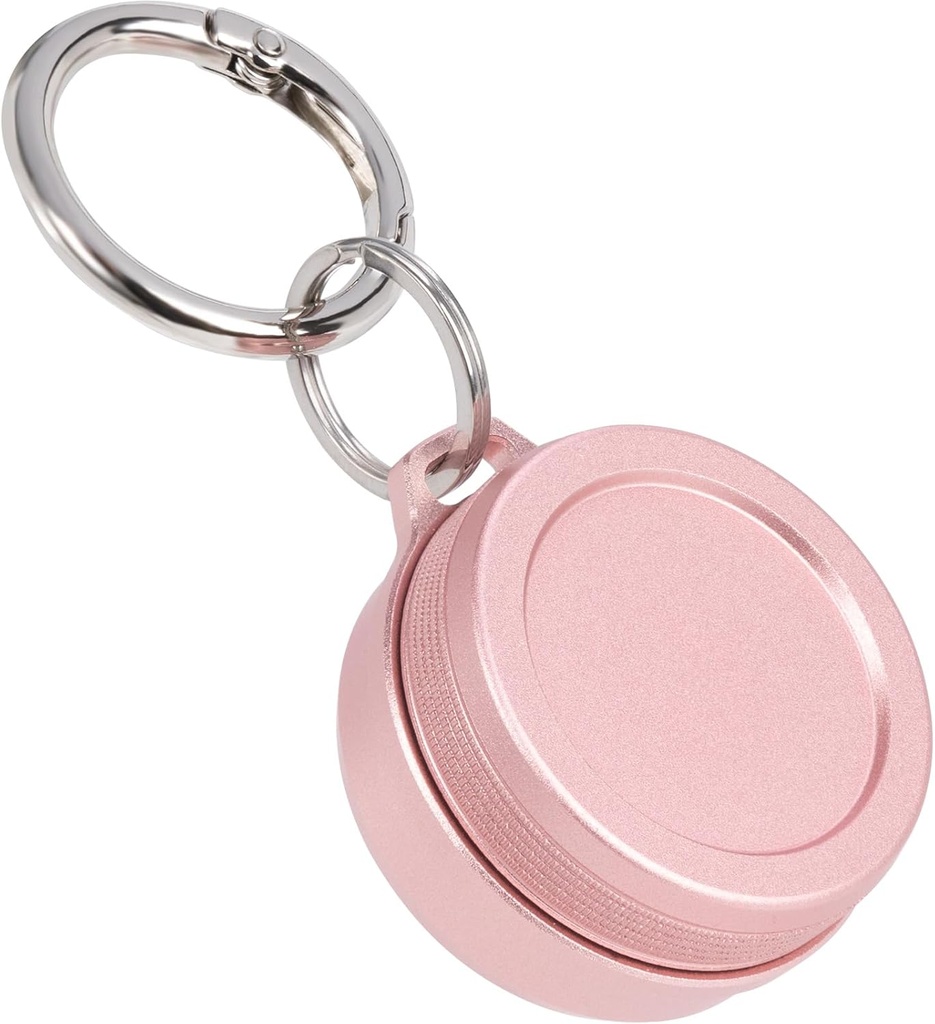 יום מתכת הנושא מקרה - Portable Keychain Pill Holder, Waterified Small Travel Pill Container for Earplugs Coins, Compatible with Loop, Eargasm & Vibes, קומפקטי מיני Purse Pill Box (Pink)