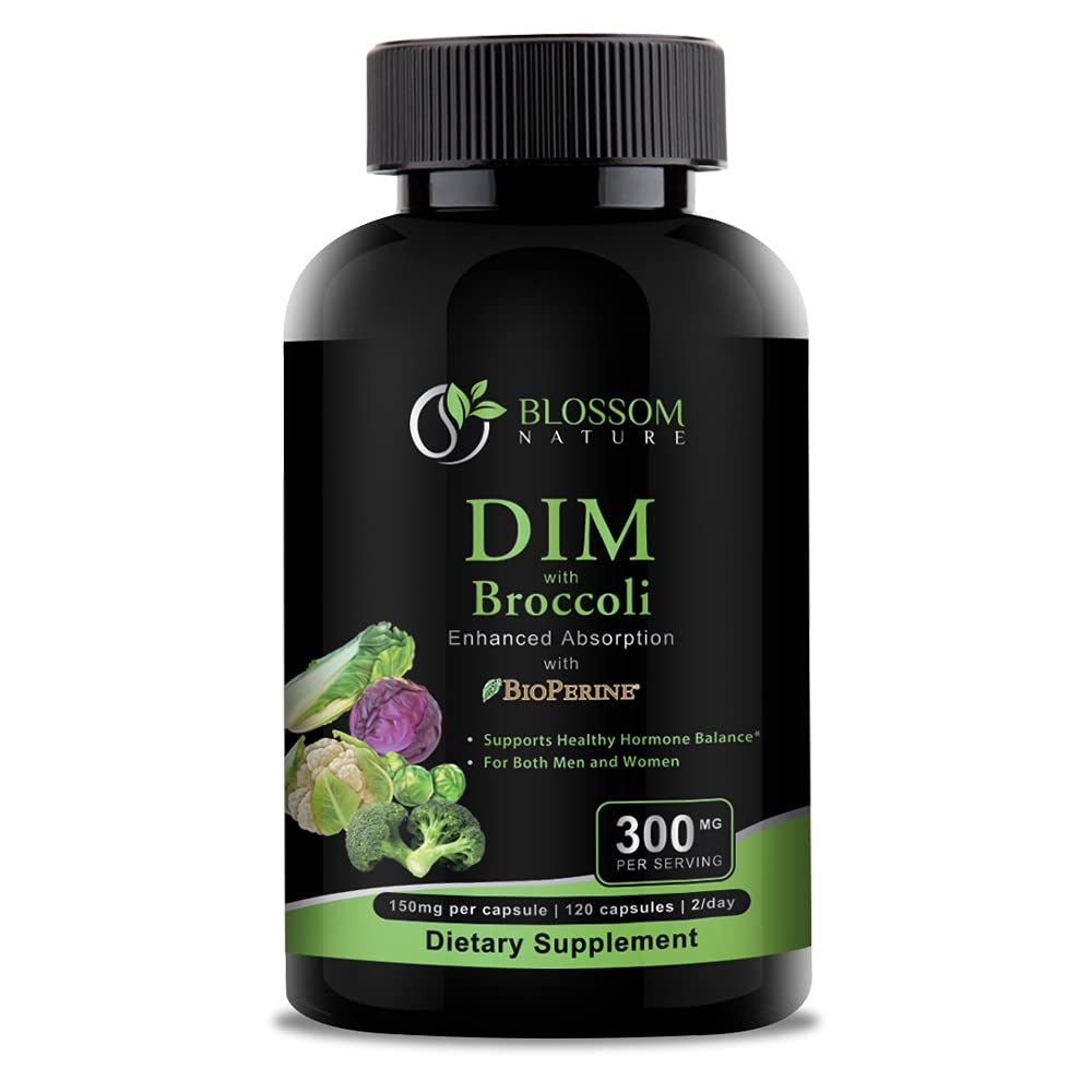 DIM תוספת 300 מ"ג עם ברוקולי 200mg BioPerine 10 מ"ג-Hormone ו Estrogen Balance for Women & Men, Menopause הקלה,PCOS & PMS תמיכה, Hormonal Acne Treatment-120s,Diindolylmethane 150 מ"ג ל Cap Cap Cap Cap Capp