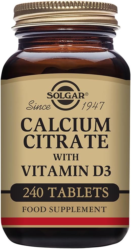 Solgar Calcium Citrate עם ויטמין D3 טבליות, 240 הרוזן (Pack of 1)
