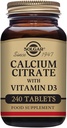Solgar Calcium Citrate עם ויטמין D3 טבליות, 240 הרוזן (Pack of 1)
