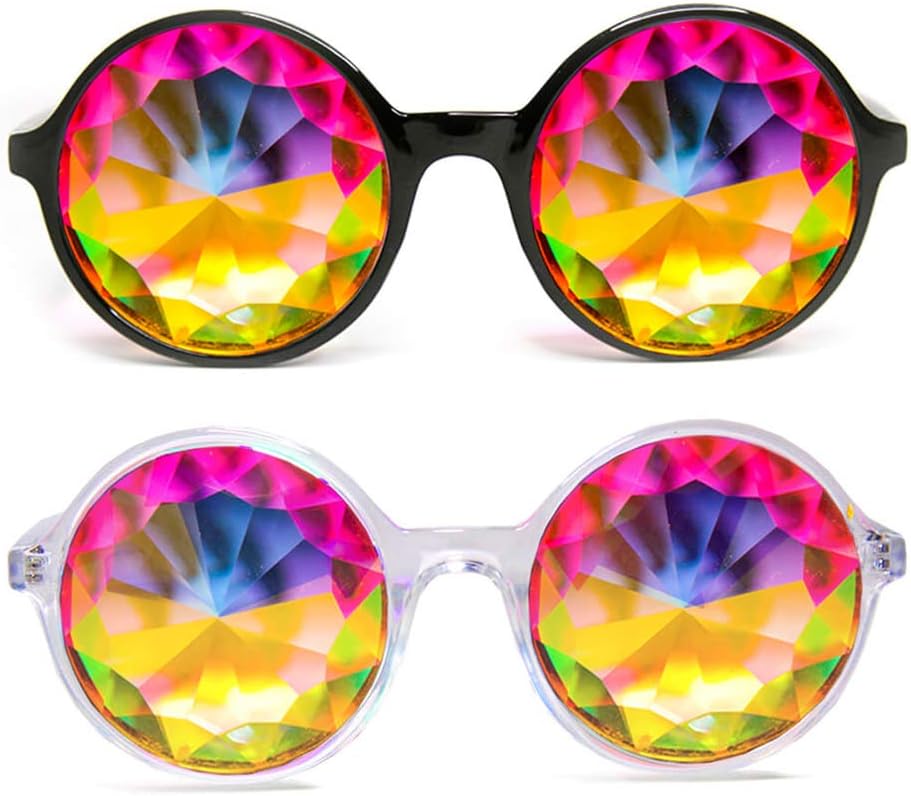 גלוFX Kaleidoscope משקפיים | Light Weight Crystal EDM Festival Diffraction