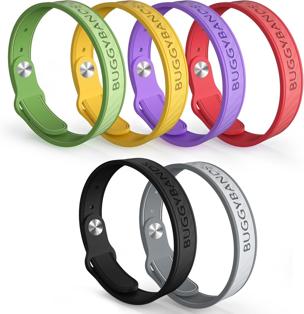 Mosquito Repellent Bracelets, 6 Pack Silicone Mosquito Repellent Bands with DeET Free, Natural & Waterהוכחה באג Wristbands לילדים ומבוגרים, נסיעה חיצונית להגנה חיצונית