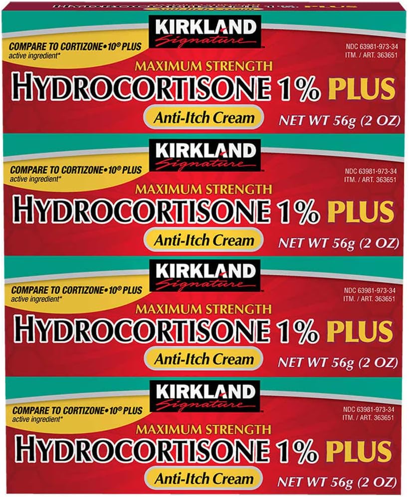 קירקלנד חותמת Hydrocortisone 1% פלוס Anti-Itch Cream, 8 Ounces (Pack of 4)