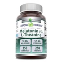 פורמולה מדהימה מלטונין פלוס L-theanine 10 מ"ג טבליות תוסף | Non-GMO | Gluten Free | Made in USA (10 מ"ג, 250, Count)