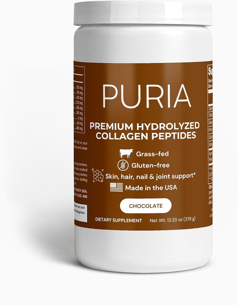Premium Grass-Fed Hydrolyzed Collagen Peptides אבקת (Chocolate) | אבקת קולג'ן - שיער, עור, ריח ותמיכה משותפת - סוג I & III Grass-Fed Collagen תוספי עבור נשים וגברים