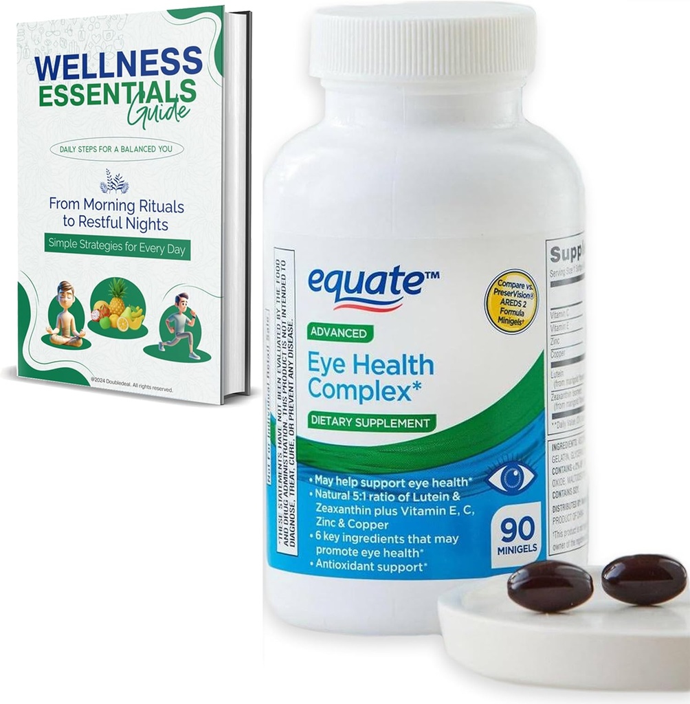 Advanced Eye Health Minigels 90 Count, Carotenoid Band with Lutein & Zeaxanthin + ויטמין E, C, Zinc ו Copper (45 ימים אספקה)