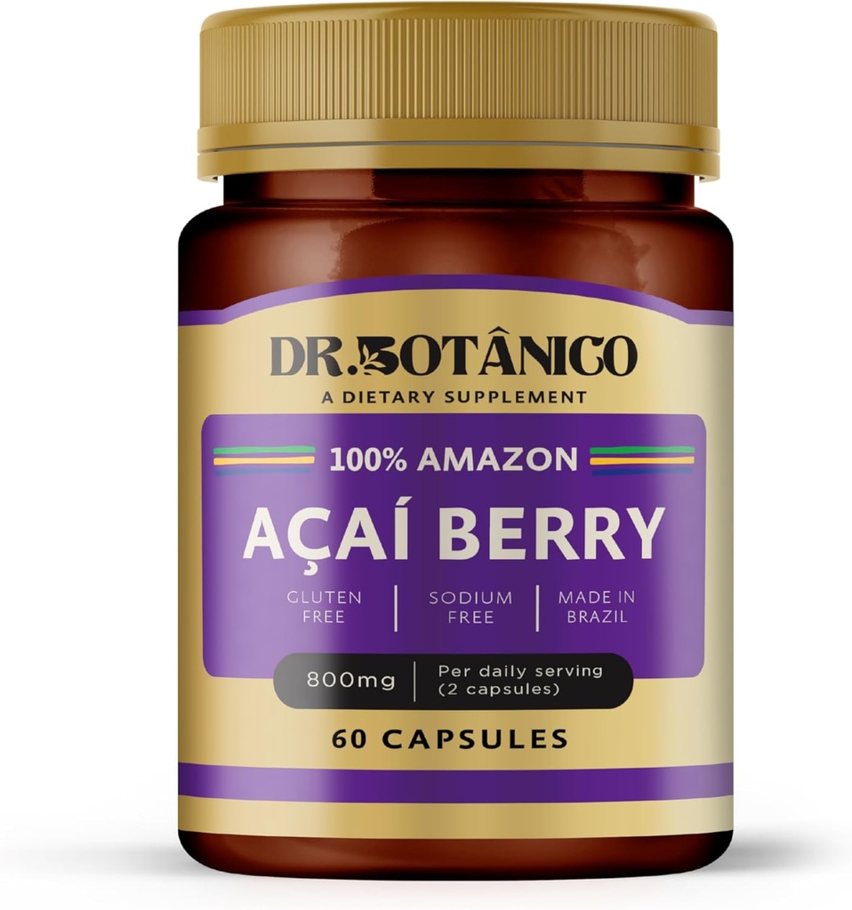 Açaí ברי 800 מ"ג - Immune & Skin Support - ד"ר הבוטניקו (60 קפסולות)