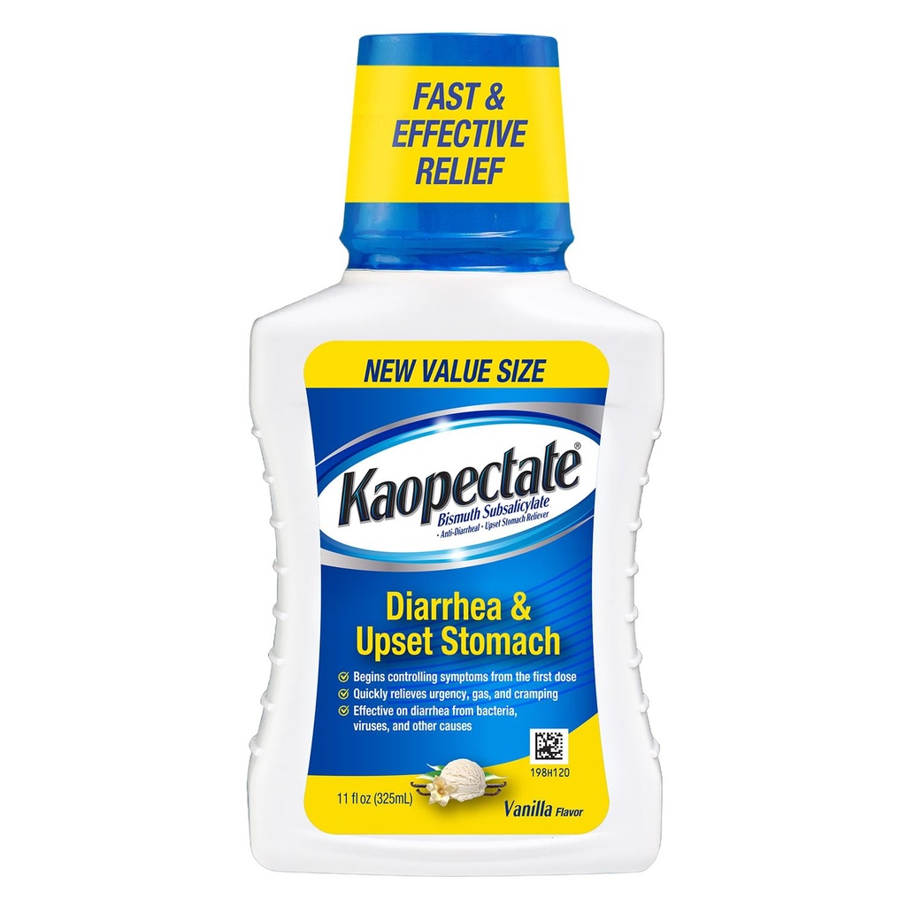 Kaopectate vanilla Multi-Symptom - תרופות דישולים למבוגרים עם ביסמוט subsalicylate, Anti-Disarrhea לרפואה עבור Stomach הקלה - 11oz
