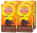 Metamucil, Fiber Thins, Daily Psyllium Husk סיבים, תומך בבריאות העיכול ו Satisfies רעב, שוקולד פלאמור, 48 מנות שלמות (4 Packs of 12)